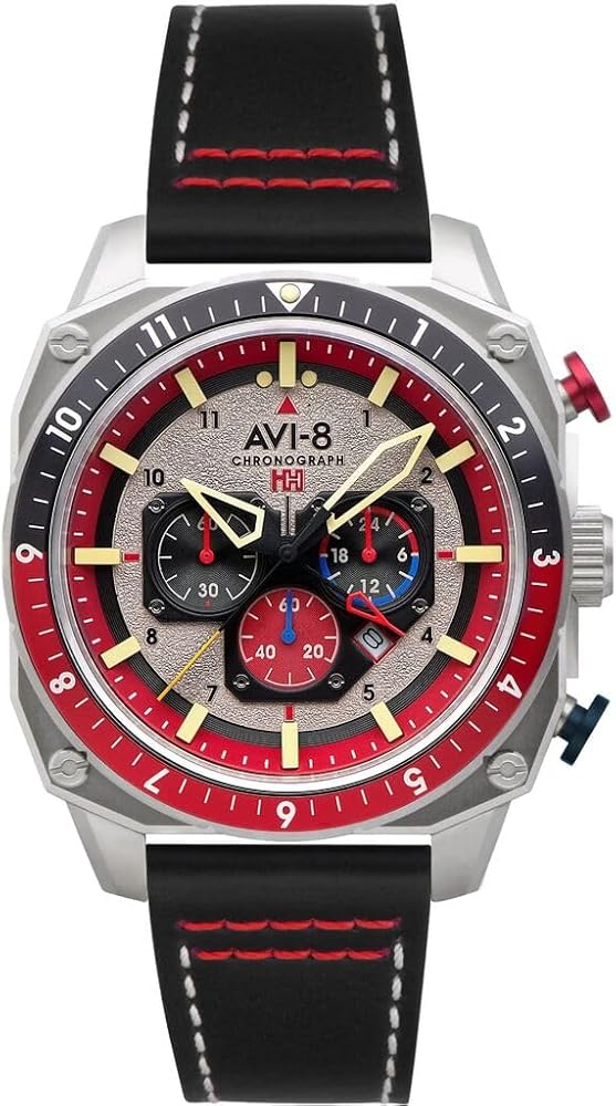 AVI-8 Watch Hawker Hunter Atlas Dual Time Chronograph | Genuine Leather Strap