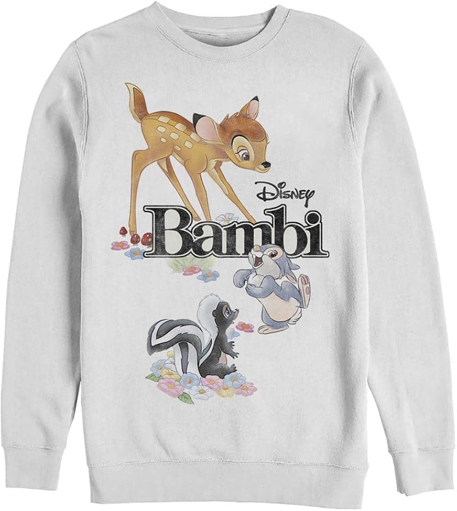 Disney Men's Bambi Friends Pullover Crew Fleece