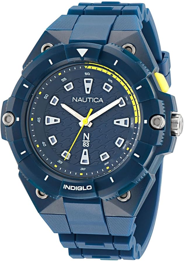 Nautica Men's Blue Biobased PU Strap Watch (Model: NAPCNS401)