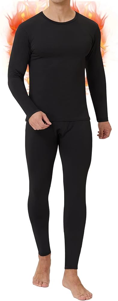 CL convallaria Long Johns Thermal Underwear for Men Soft Fleece Lined Base Layer Cold Weather Top Bottom Set XS-4XL