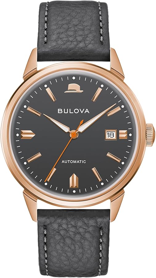 Bulova Men's Frank Sinatra 'Summer Wind' 3-Hand Date Automatic with Textured Leather Strap