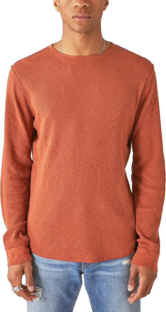 Lucky Brand Mens Garment Dye Thermal Crew Tshirt