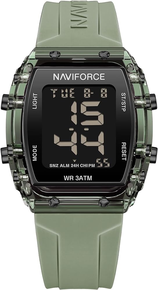 NAVIFORCE Digital Multi-Function Watch for Men,Fashion Waterproof Sports Women Watches and Mens,Colorful Silicone Band,Men's Gifts,Women's Gift