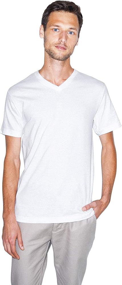 American Apparel Men’s Fine Jersey Classic Short Sleeve V-Neck T-Shirt