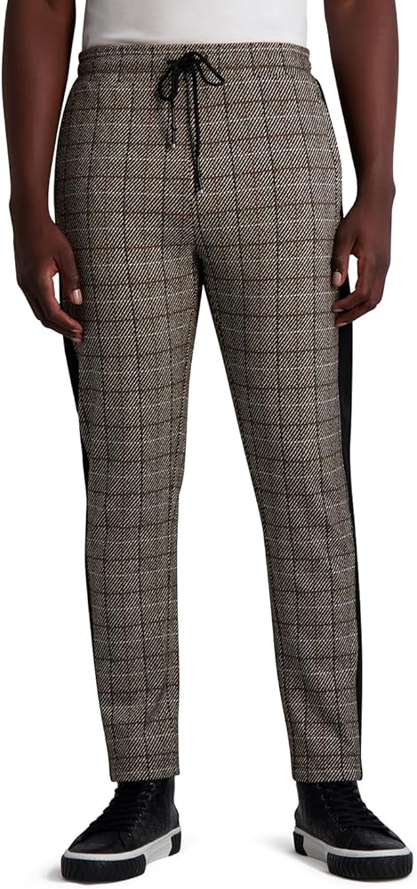 KARL LAGERFELD Men's Plaid Track Pant