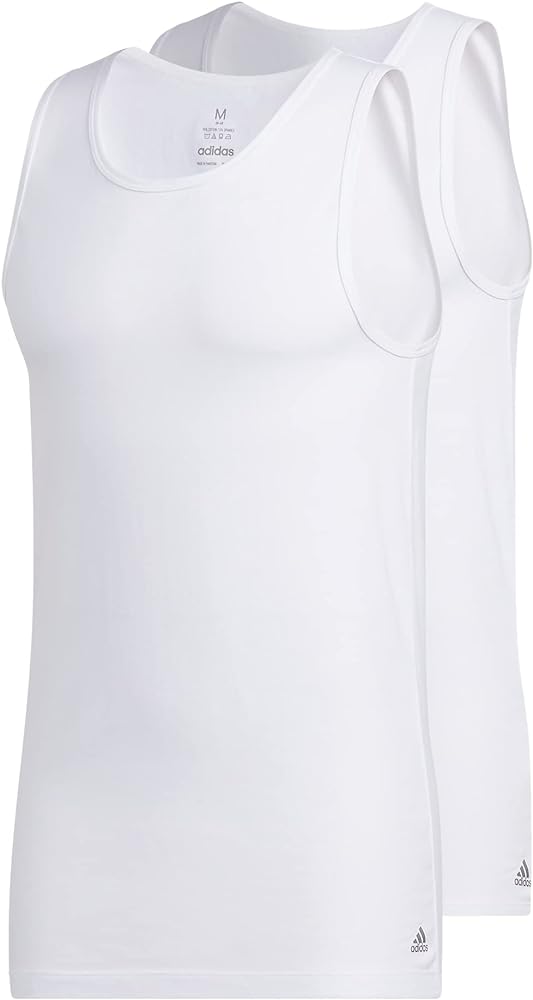 adidas Men's Stretch Cotton Tank Top Undershirts (2-Pack)