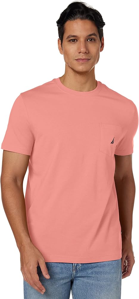 Nautica Men's Solid Crew Neck Short-Sleeve Pocket T-Shirt