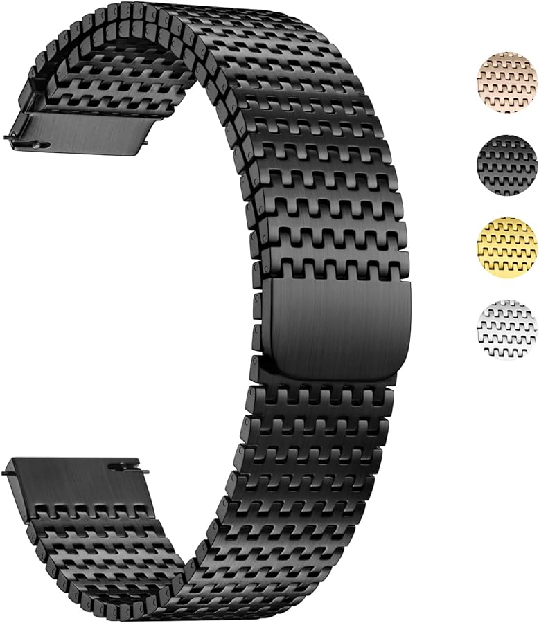 Fullmosa 18mm 20mm 22mm Stainless Steel Watch Band, Mesh Loop Magnetic Clasp Watch Strap Compatible with Garmin Vivoactive 4S/Vivomove 3S, Samsung Galaxy Watch 5 40mm 44mm