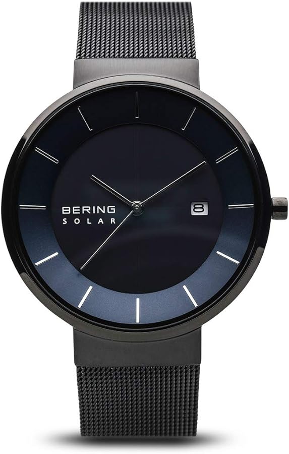 Bering Mens Analogue Solar Powered Watch with Stainless Steel Strap 14639-227