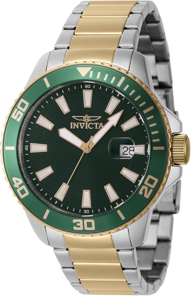 Invicta Pro Diver 46072 Men's 45mm Stainless Steel, Green Color, Quartz Watch