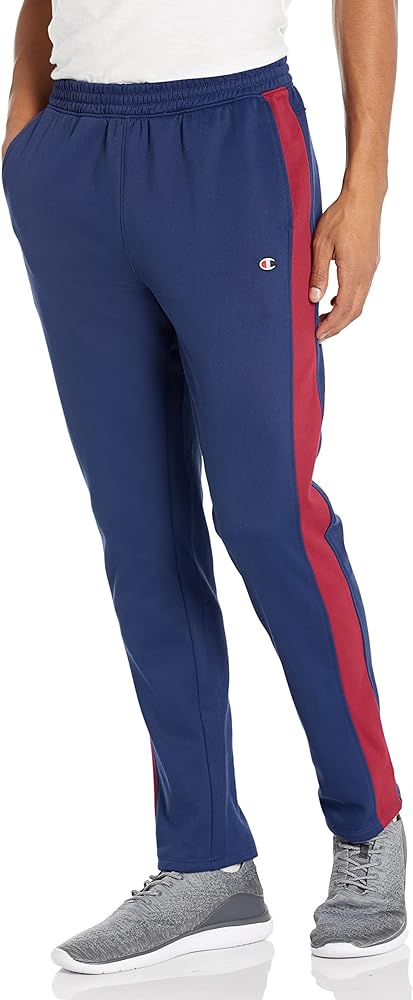 Champion, Gameday Track Pants, Best Comfortable Jogger Trackpants for Men, 29" Inseam, Athletic Navy/Cranberry Tart-586644, XX-Large