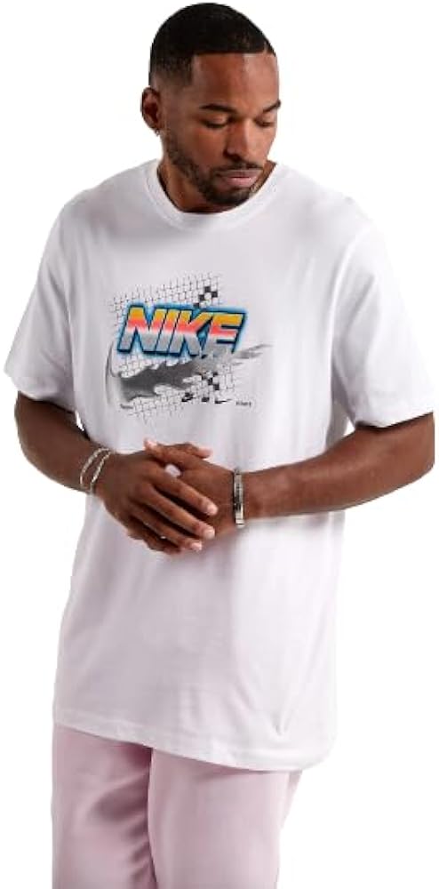 Nike Men's Racing T-Shirt (US, Alpha, XX-Large, Regular, Regular, White)