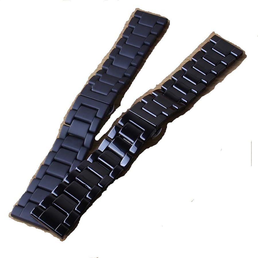 Replacement Watchband Ceramic Black Matte Polished Watch Strap Bracelet 22mm Longer for Men Wrist Bands New