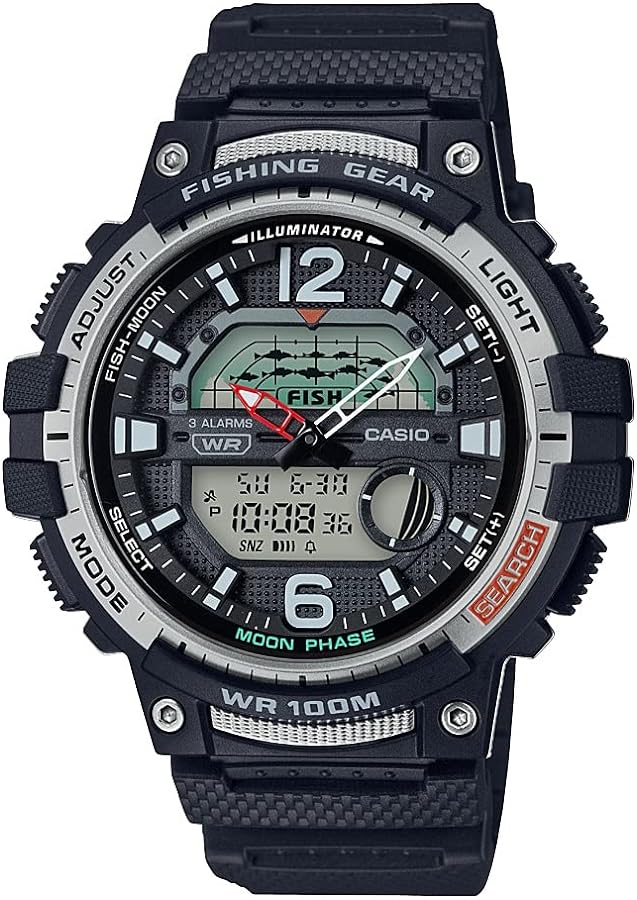 Casio Men's Fishing Gear 10 Year Battery Black Resin Watch WSC-1250H-1AVCF