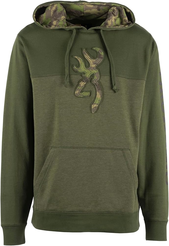 Browning Men's Buckmark Hoodies, Warm Cotton-Blend Fleece Sweatshirt