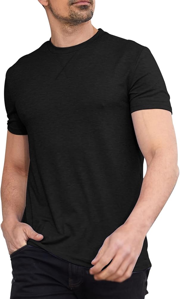 Men Soft T-Shirt Casual Short Sleeve Lightweight Basic Tee Shirts Big & Tall