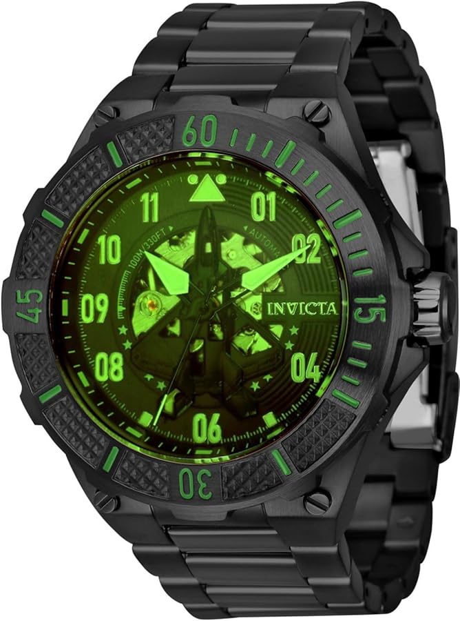 Invicta Men's Aviator 50mm Stainless Steel Automatic Watch, Gunmetal (Model: 39917)