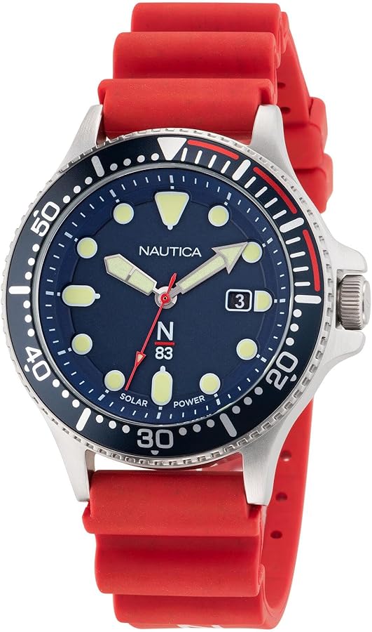 Nautica N83 Men's NAPCBS301 Cocoa Beach Red Wheat PU Fiber Strap Watch