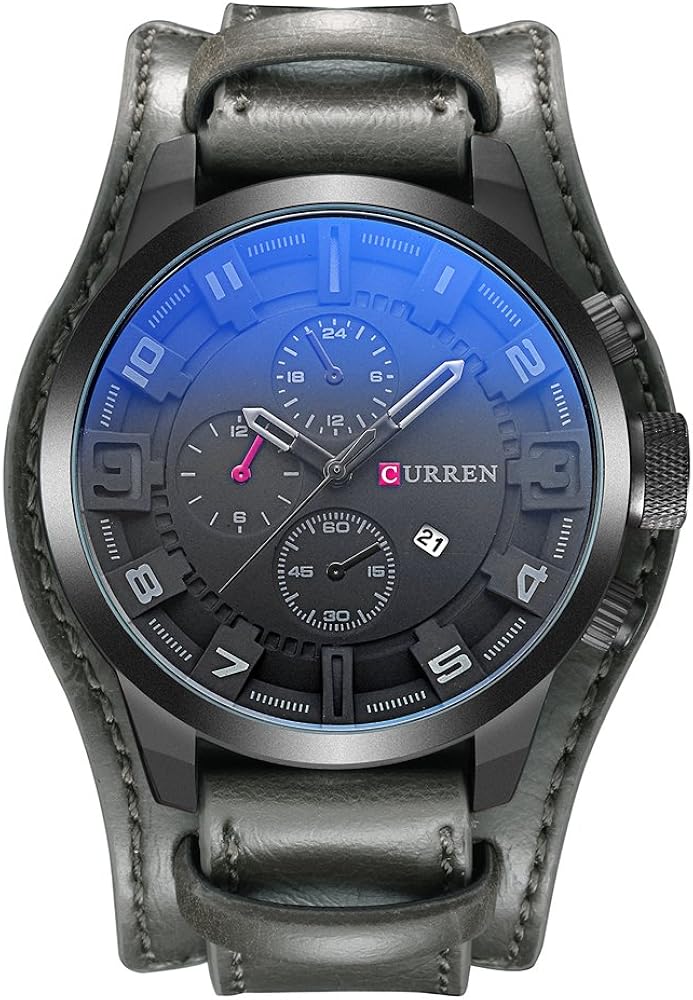 CURREN Men's Sports Waterproof Leather Strap Date Wrist Watch 8225