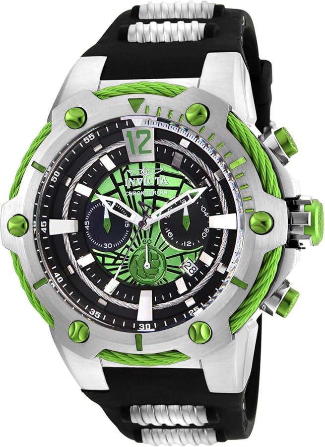 Invicta Men's Marvel Hulk Quartz Watch, Silver, 25985