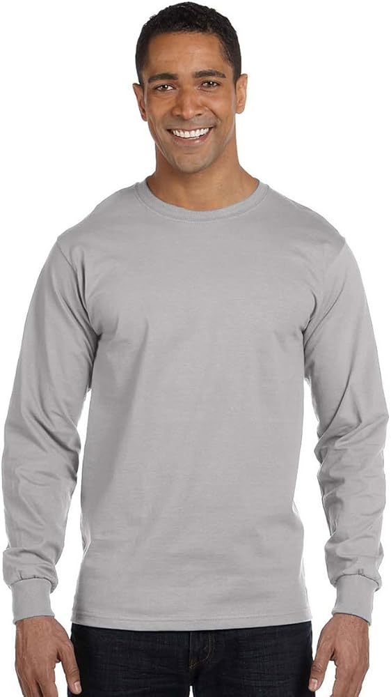 Hanes Mens Beefy-T 100% Cotton Long Sleeve T-Shirt