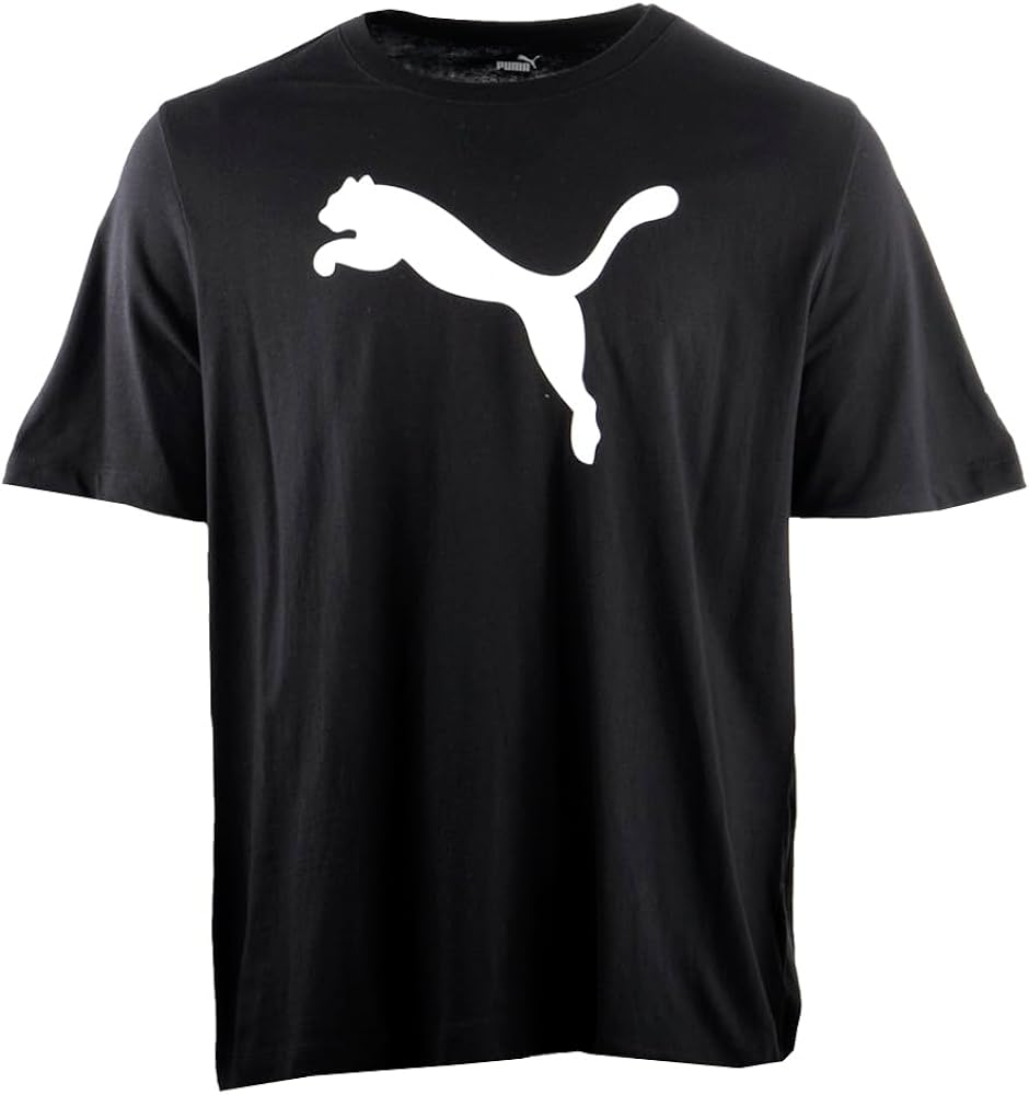 Puma Mens Hd Pattern Cat Crew Neck Short Sleeve Bt Athletic Tops Casual - Black