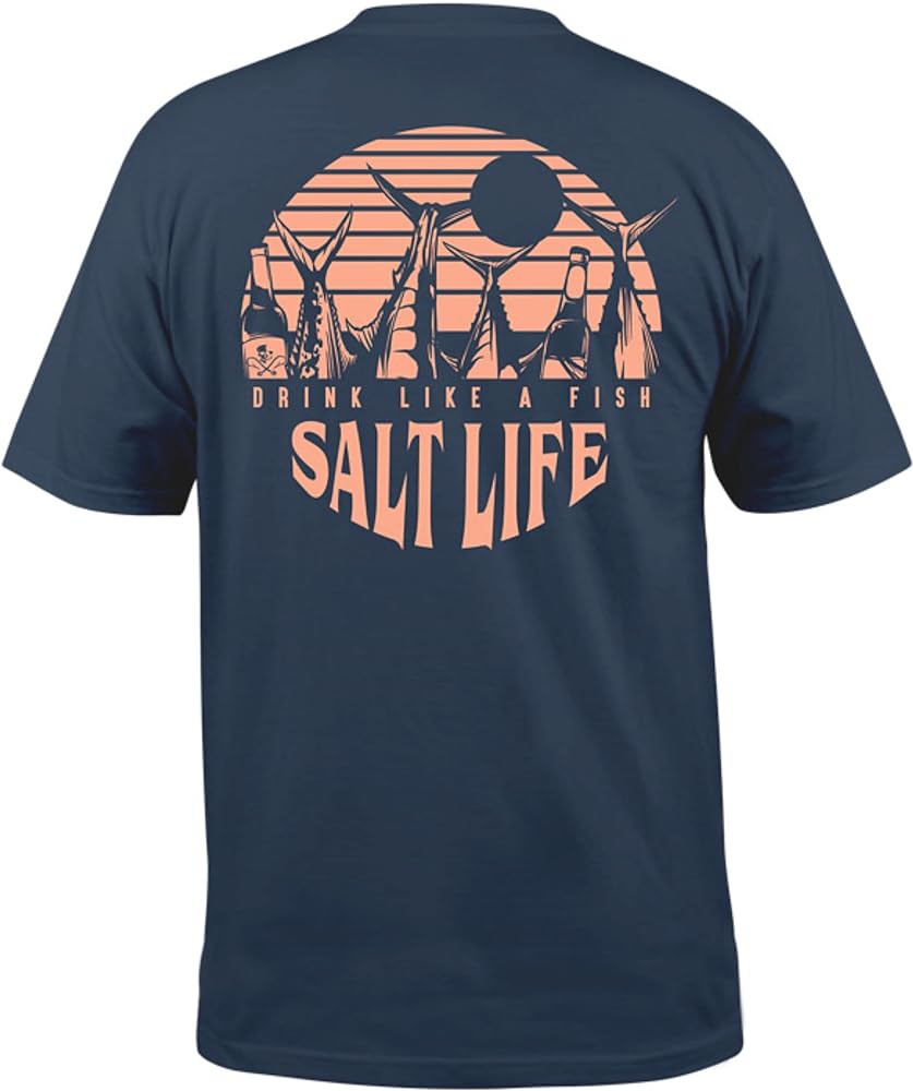 Salt Life Men's Drink Like a Fish Short Sleeve Crew Neck Tee