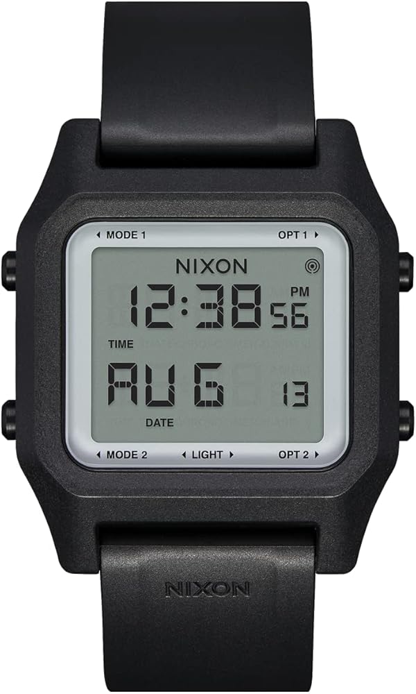 NIXON Staple A1309 - Black/Positive - 100m Water Resistant Men's Digital Sport Watch (38mm Face, 22mm PU/Rubber/Silicone Band) - Made with #Tide Recycled Ocean Plastics