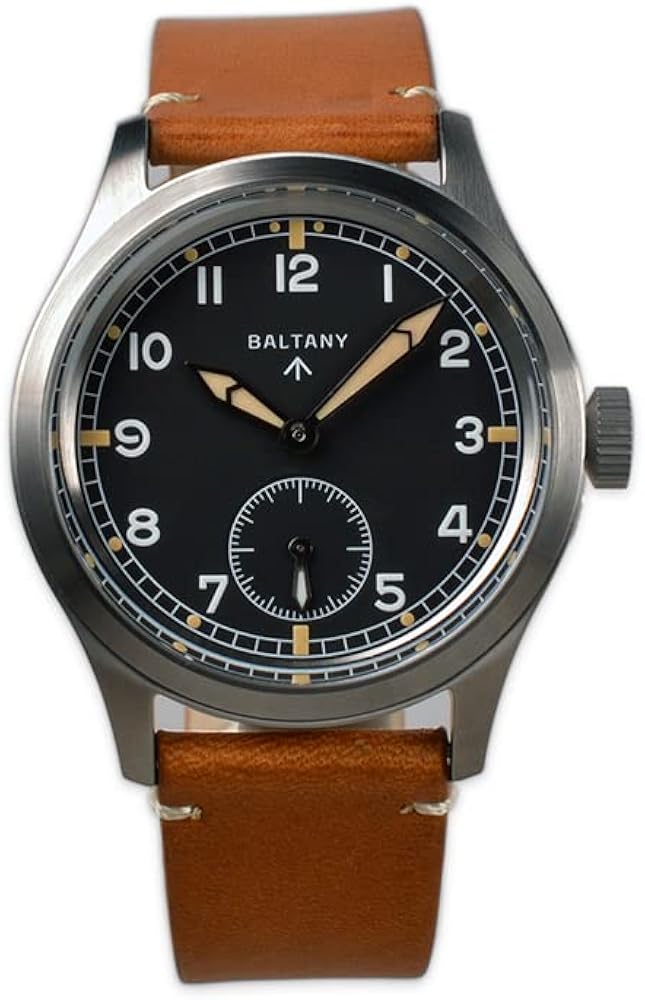 Baltany D12 Minitary Quartz Watch Vintage Stainless Steel VD78 Movement 200M Waterproof Sub-Second Field Watch (Color 1)