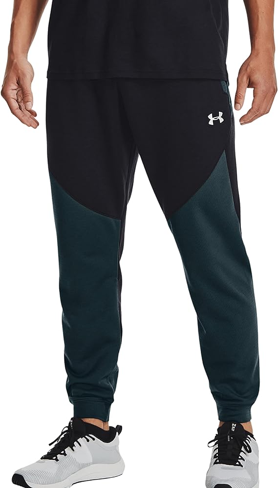 Under Armour Men's UA Dynasty Fleece Joggers Pants 1359357 (Large, Black / White - 001)