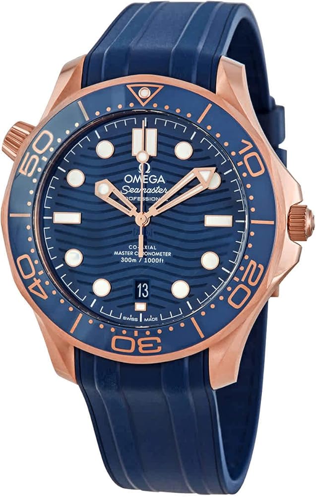 Omega Seamaster Diver 18kt Rose Gold Automatic Blue Dial Men's Watch 210.62.42.20.03.001