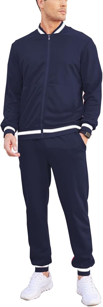 COOFANDY Men's Tracksuit 2 Piece Zip Up Sweatsuits Casual Athletic Jogging Suit Sets With Pockets