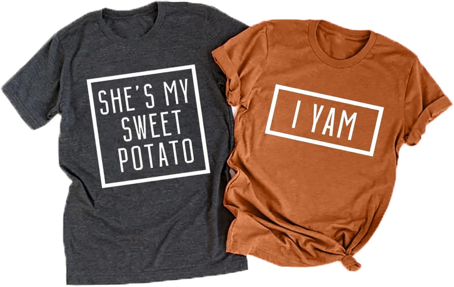 She's My Sweet Potato I Yam Shirt Thanksgiving Matching Couples Shirt for Husband and Wife Casual Short Sleeve Tops