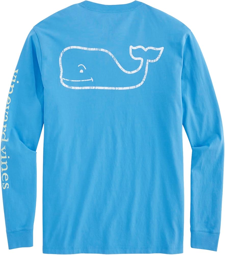 vineyard vines Men's Long Sleeve Two Tone Vintage Whale Pkt T