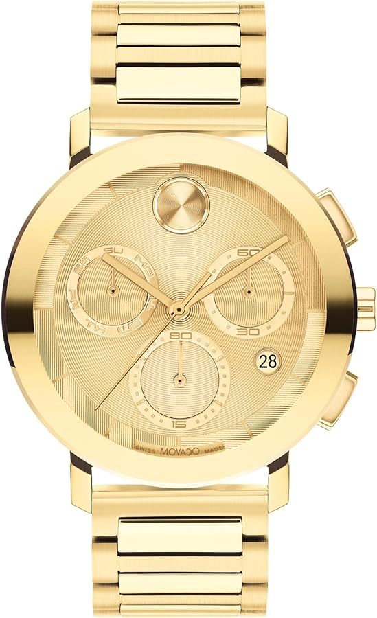 Movado Bold Evolution 2.0 Men's Watch - Swiss Quartz Chronograph Movement, Stainless Steel Link Bracelet - 3 ATM Water Resistance - Luxury Fashion Timepiece for Him - 42mm