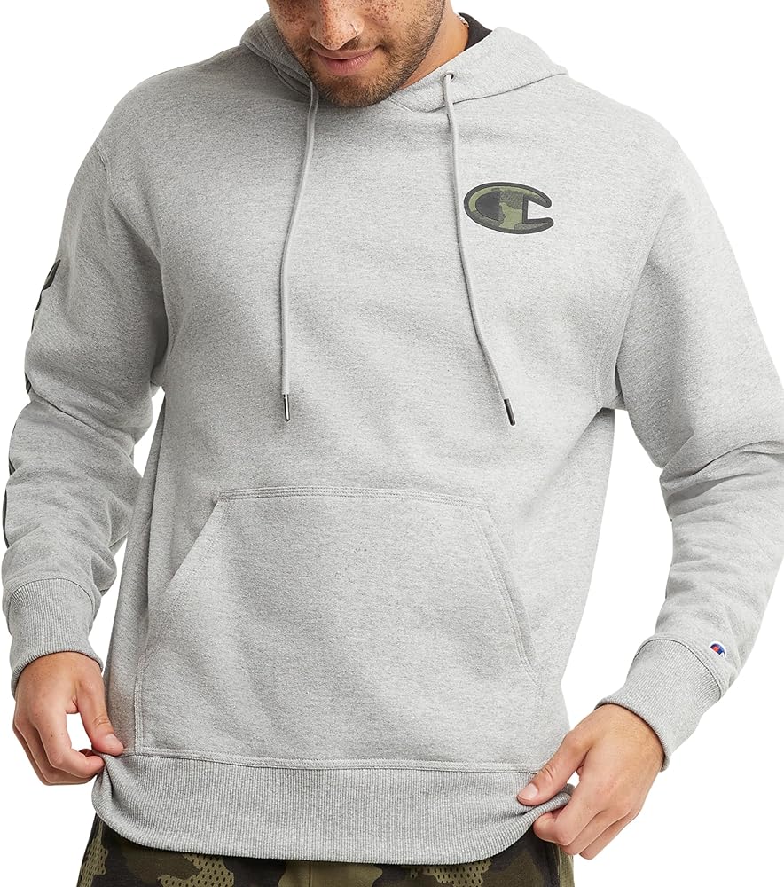 Champion Men'S Powerblend Fleece Hoodie, Mesh Camo