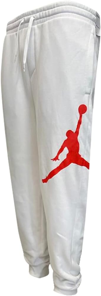 Jordan Nike Jumpman Logo Men's Fleece Pants, White, Large