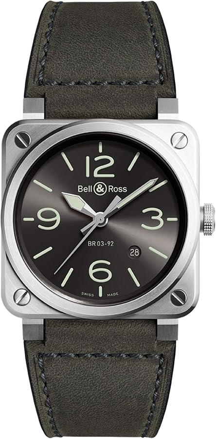 Bell & Ross BR 03-92 Grey LUM Steel Watch BR0392-GC3-ST/SCA