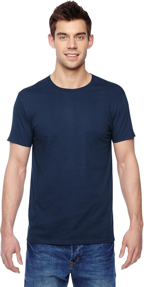 Fruit of the Loom Mens 4.7 oz. 100% Sofspun Cotton Jersey Crew T-Shirt(SF45R)-J Navy-XL