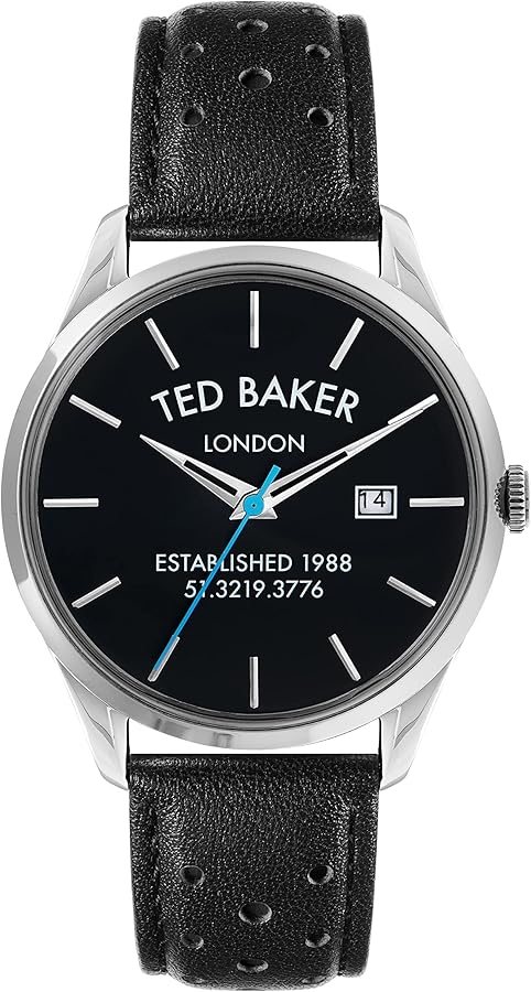 Ted Baker Leytonn Brogue Black Leather Strap Watch (Model: BKPLTS2019I)