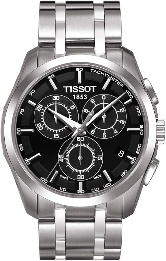 Tissot mens Couturier Chrono Quartz stainless-steel Dress Watch Grey T0356171105100