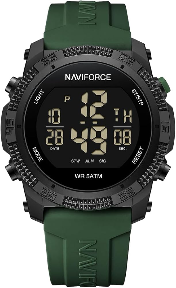 NAVIFORCE Men Sports Waterproof Digital Watches with Stopwatch Alarm Rubber Strap Wristwatch for Women