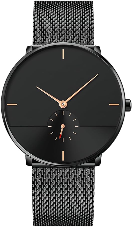 Wrist Watch for Men, Minimalism Analog Quartz Men's Watch, Gent's Watch with Alloy Steel Strap