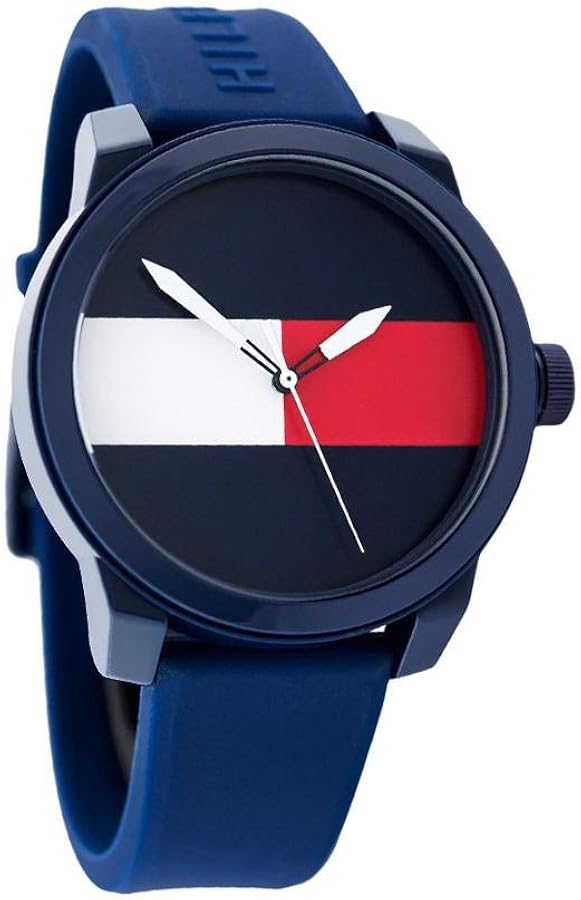 Tommy Hilfiger Men's Quartz Plastic and Rubber Casual Watch, Color:Blue (Model: 1791322)