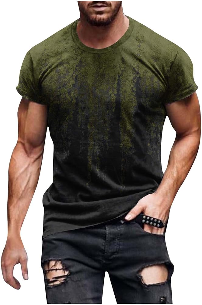 Muscularfit Mens T-Shirts Graphic Tees Big and Tall Workout Gym Shirts Casual Short Sleeve Loose Pullover Trendy Clothes 2024