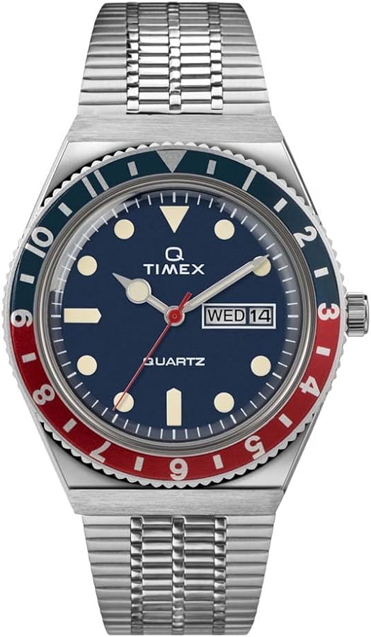 Timex 38 mm Q Timex Reissue Stainless Steel Case Blue Dial Stainless Steel Bracelet Silver/Blue/Silver One Size