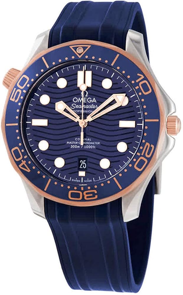 Omega Seamaster Diver Automatic Stainless Steel & 18kt Sedna Gold Blue Dial Men's 42 mm Watch 210.22.42.20.03.002