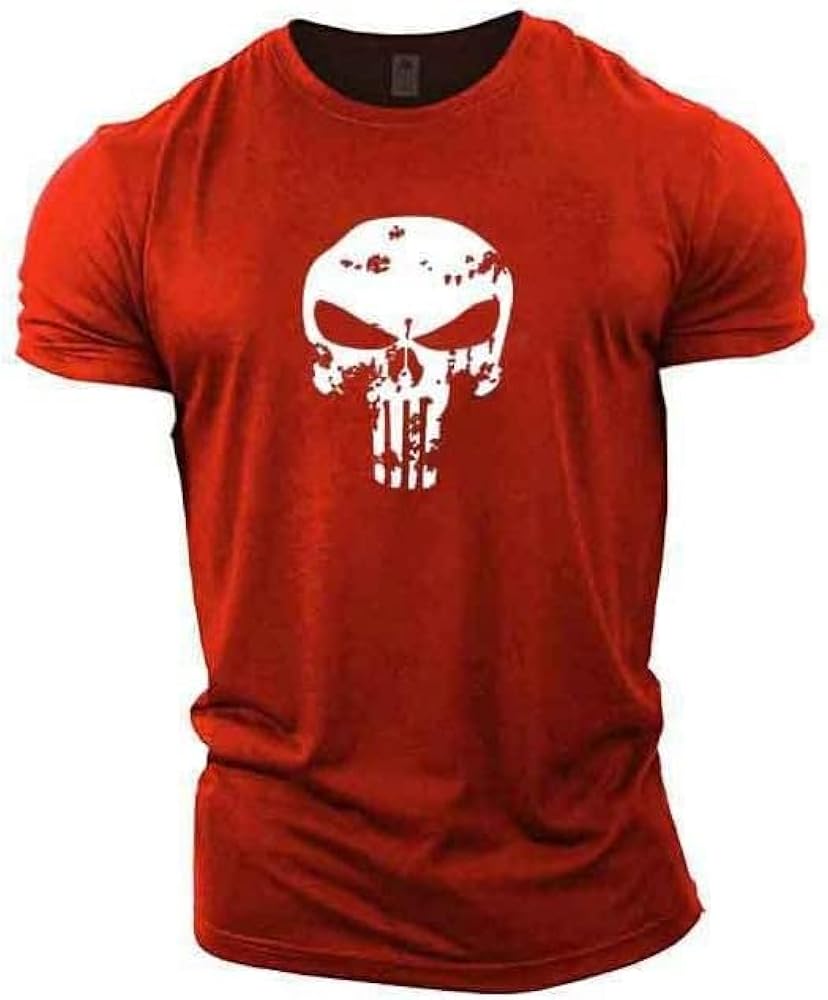 Men's Skull Symbol Summer Simple Personality Skull Short Sleeve T-Shirt