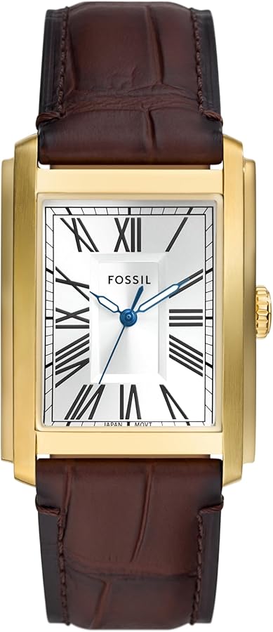 Fossil Carraway Men's Watch with Stainless Steel or Leather Band, Dress Watch for Men