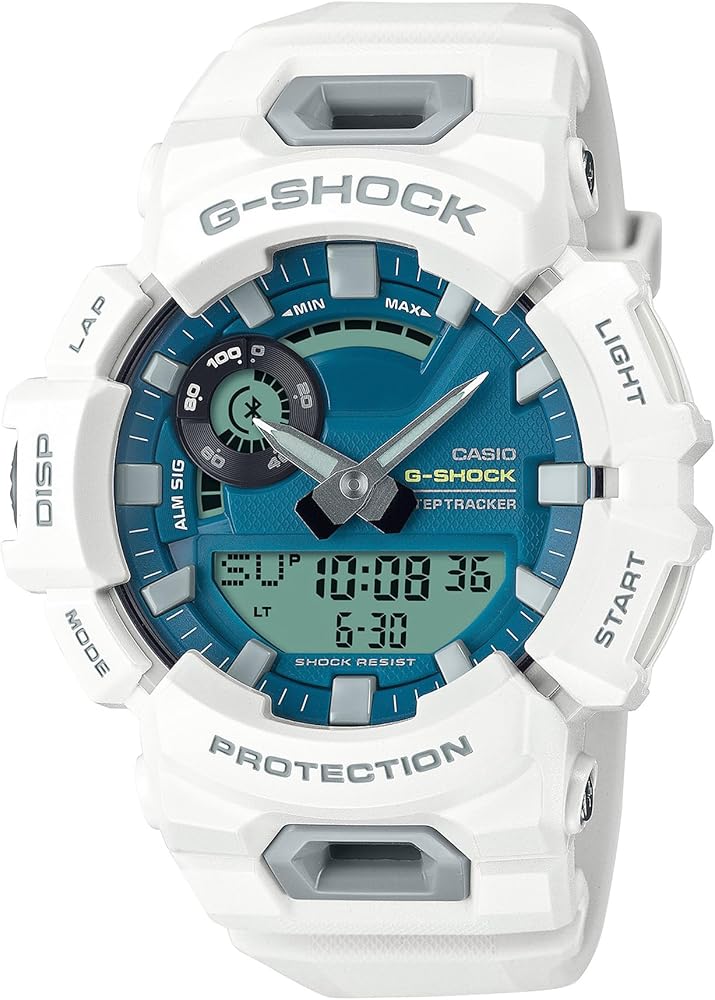 G-Shock Casio G-Squad GBA-900 Series Blue Dial White Resin Watch 51.3mm - GBA900CB-7A